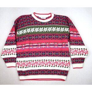 ARIELLE - VINTAGE WOMEN'S PINK PULLOVER SWEATER  - SIZE L